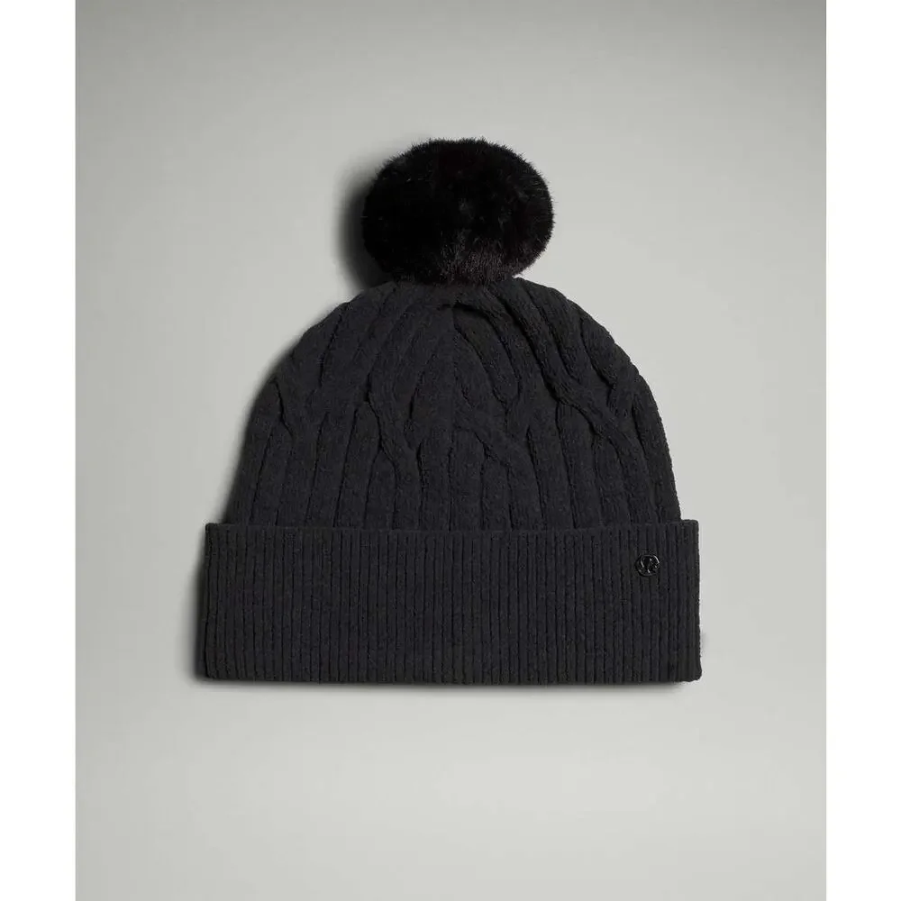 Lululemon Cable Knit Pom Beanie Black NWT | Retail $58
